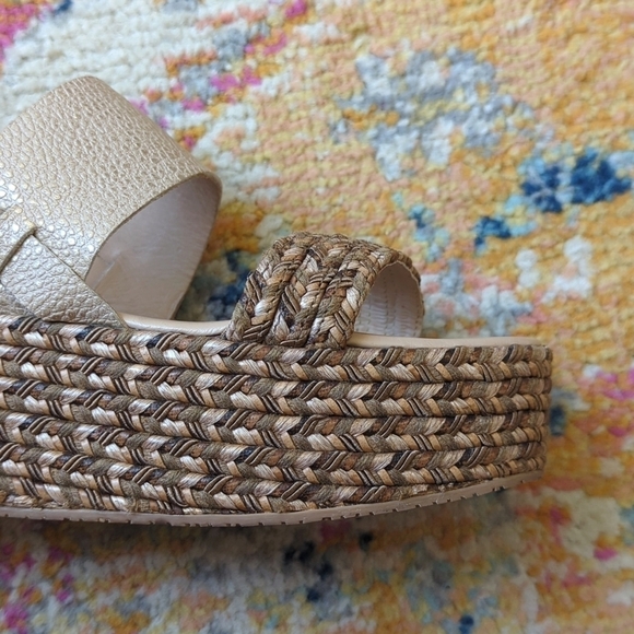 Kaanas Montpellier Leather Open Toe Sling Back Braided Espadrille Wedge Sandal 8 - Picture 10 of 16